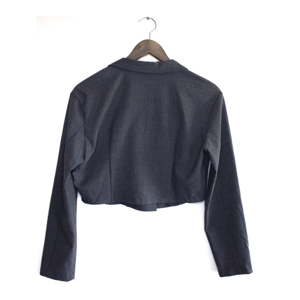 Zara Cropped Pinstripe Button Blazer Shirt Small - Picture 15 of 16